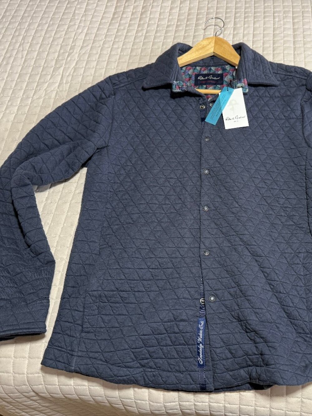 Robert Graham Mens Mediu Tulano Navy Tailored Shacket New with Tags